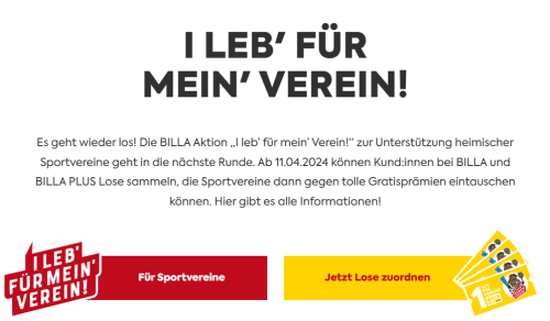 Aktion "I leb für mein Verein" von Billa