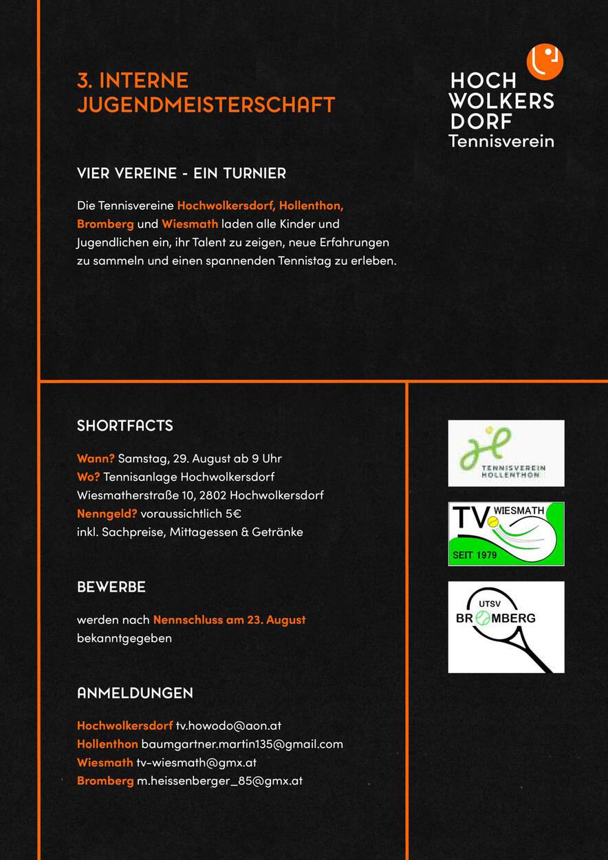Anmeldung 3. Interne Jungendmeisterschaften